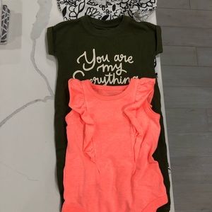 Cat & Jack 3 outfits: 2 rompers and 1 onesie